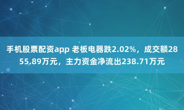 手机股票配资app 老板电器跌2.02%，成交额2855.89万元，主力资金净流出238.71万元
